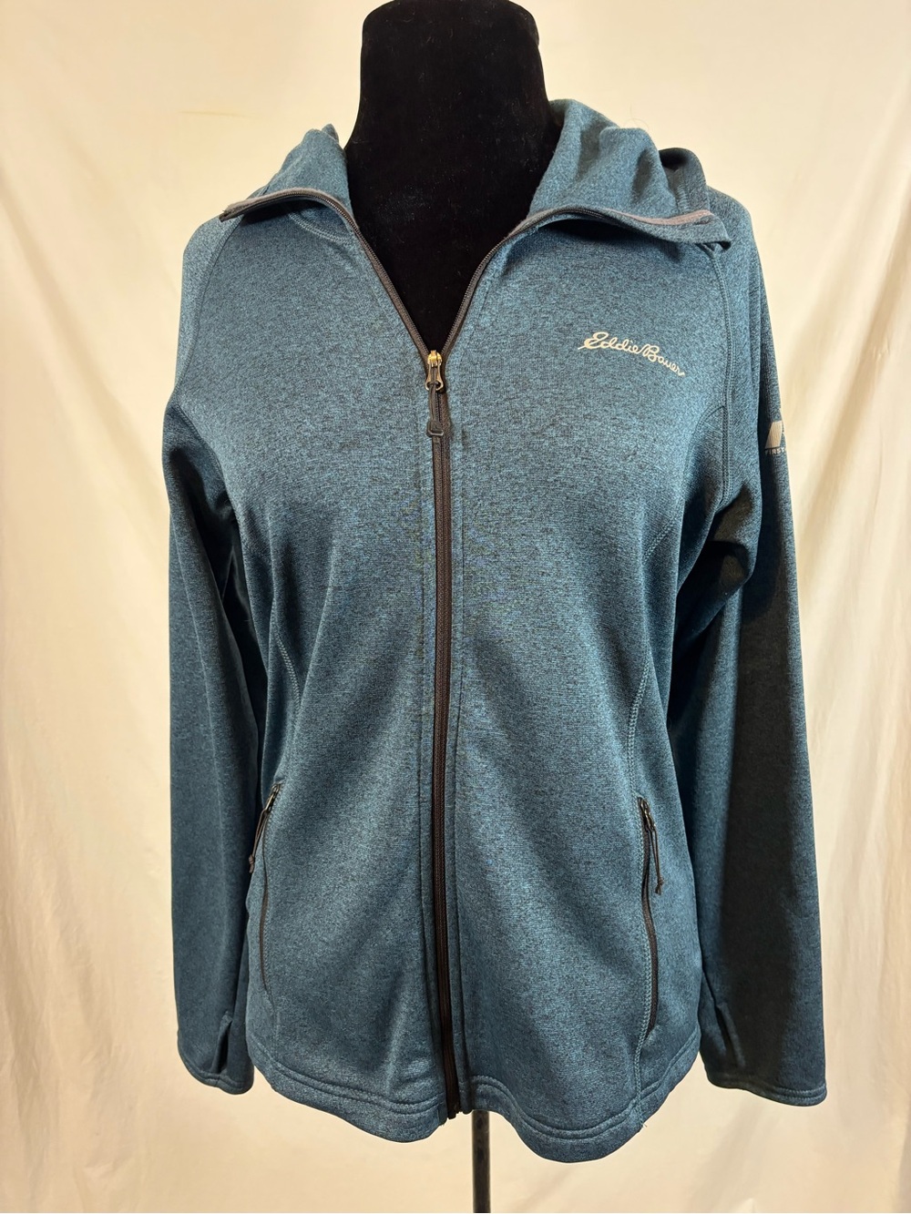 Eddie Bauer First Ascent High Route Fleece Hoodie L Teal Gorpcore Hiking